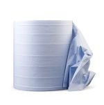 Салфетка двухслойная бумажная, голубая 36*38 (рул. 1000шт)